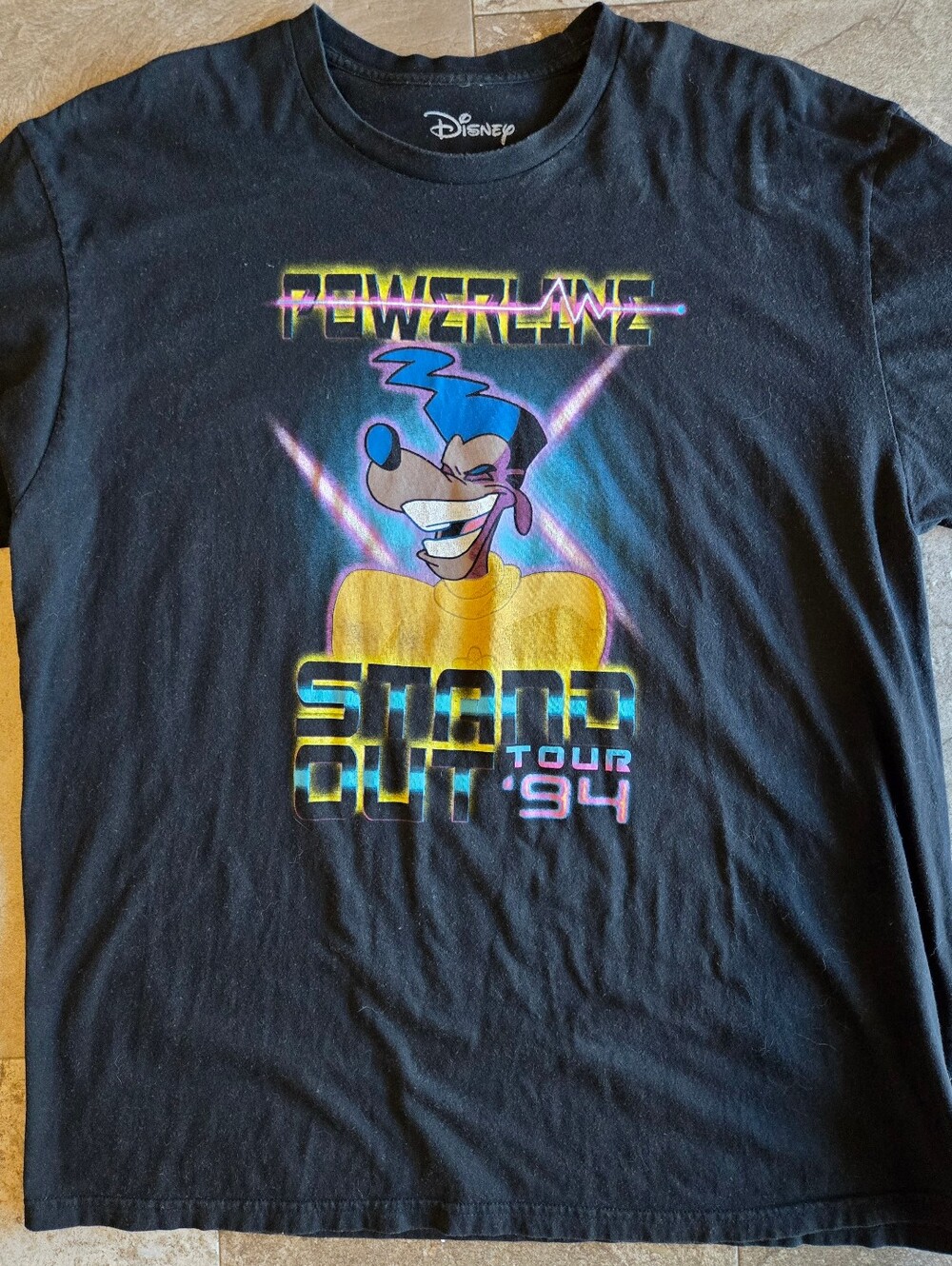 Powerline - “Stand Out” Tour ‘94 - (A Goofy Movie) - Black Shirt - 2X - Disney